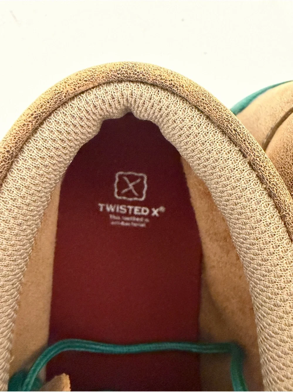 Twisted X Chukka Driving Moc Boots size 2 youth Kids YDM0017 Bomber & Turquoise